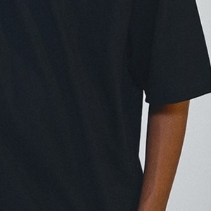 Camiseta de Manga Corta Negra Extra Grande para Hombre, Cuello Redondo, Color Sólido, Informal, de Algodón Tejido - Product Image 5