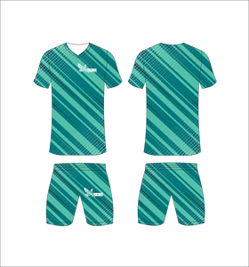 Conjunto de Uniforme de Fútbol Sublimado Personalizado, Verde Azulado con Patrón Diagonal, Transpirable, de Secado Rápido, Camiseta de Fútbol para Hombre y Niño - Product Image 1