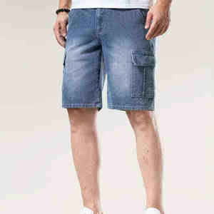 Shorts en jean décontractés pour hommes, 100% coton, de haute qualité, personnalisés, mode estivale, vêtements d'extérieur - Product Image 3