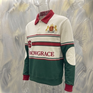 เสื้อรักบี้แขนยาว Snowgrace คอปกพับได้ ปักโลโก้ ทรงปกติสำหรับผู้ชาย เสื้อกีฬาสำหรับผู้ใหญ่ - Product Image 4
