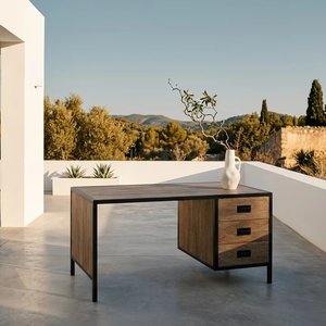 Nanoi Modern Freestanding <b>Solid</b> <b>Wood</b> Office <b>Desk</b> with Natural Color Finishing for Home and Commercial Use - Product Image 4