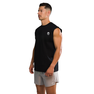 Débardeur noir graphique pour homme, sans manches, pour la gym, la musculation, le fitness, vente en gros OEM - Product Image 2