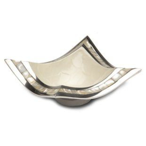 Diseño de flores y hojas de metal chapado en oro para tazones de lujo de forma ovalada con textura única, brillantes y pulidos, de gran venta. - Product Image 3