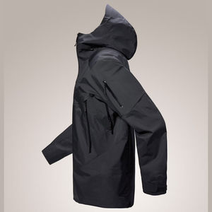 Veste d'extérieur personnalisable pour homme, coupe-vent imperméable et respirante, grande taille, avec fermeture éclair sur le devant, couleur unie - Product Image 2