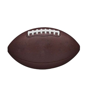 Ballon de rugby professionnel de qualité supérieure, puissant, taille officielle 9, marron, en cuir PU pour un meilleur jeu. - Product Image 4