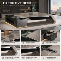 Bureau de direction haut de gamme, table de bureau moderne pour PDG avec armoire de rangement pour mobilier de bureau de direction