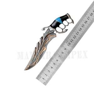 Couteau Bowie artisanal en cuivre damas – Couteau de chasse personnalisé de 18 pouces avec manche en bois de cerf et étui en cuir de qualité supérieure - Product Image 4