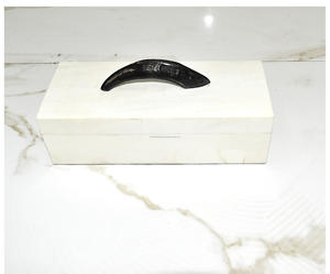 Résine blanche de vente chaude avec boîte de rangement d'incrustation de poignée de corne dernière boîte de luxe pour le stockage et bijoux boîte de décor de stockage personnalisée - Product Image 1