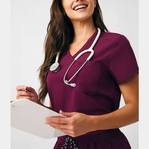 Tenues d'infirmière unisexes en tricot à col en V, personnalisables avec logo, confortables et très demandées - Product Image 3