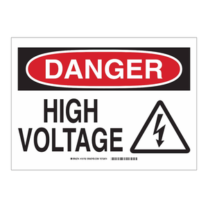 Panneau en aluminium Brady Danger haute tension pour zones électriques intérieures et extérieures - Product Image 1