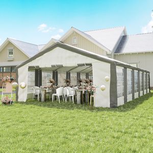 Tendone per Matrimoni e Grandi Eventi 40FT X 20FT, Resistente, con Pareti Laterali Grigie, per Esterni, Carport, Patio, Gazebo - Product Image 2