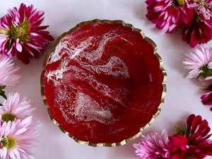 Small <b>Red</b> epoxy resin Geode design <b>Bowl</b> handmade Decorative Serving <b>Bowl</b> - Product Image 2