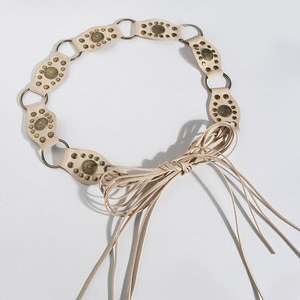 Ceinture vintage en cuir PU à rivets avec boucle ardillon en alliage, large et réglable, pour jeans, robes et tenues décontractées - Product Image 2