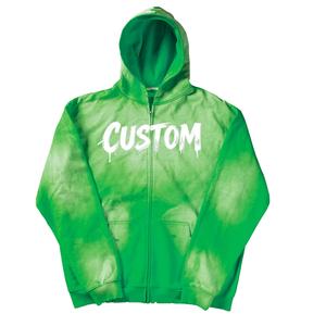 Sweat à capuche oversize en coton 100% avec fermeture éclair et effet délavé pour homme |   Fabricant sur mesure de vêtements streetwear en denim délavé 420 GSM - Product Image 1