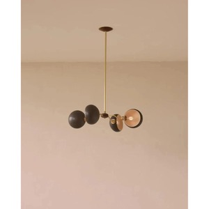 Most Selling Modern Brass Ceiling Pendant <b>Light</b> With Four <b>White</b> Glass <b>Shades</b> Circular Design Lighting Fixture - Product Image 5