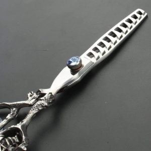 Ciseaux de coiffure professionnels Harbor Industry Dragon Handle pour droitiers, 28 dents, en acier inoxydable, lame tranchante 6.5 - Product Image 4