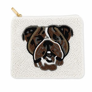 Monedero de cristal con cuentas de bulldog hecho a mano de primera calidad, cartera con cremallera de perro, regalo para amantes de las mascotas, OEM ODM al por mayor - Product Image 3