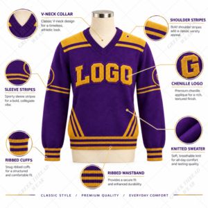 Customized Omega Acrylic Embroidered Winter Sweater Fraternity High Quality Phi <b>Men</b> Breathable V-neck D9 Greek Sweater - Product Image 1