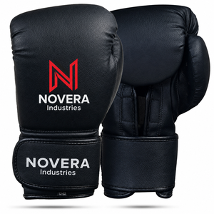 Gants de boxe en cuir véritable imperméables à doigts complets, design à lacets, évacuation de l'humidité, respirants, pour le sparring - Vente en gros - Product Image 1