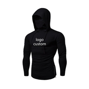 Sweat-shirt à capuche pour homme, coupe ajustée, manches longues, logo personnalisé, respirant, en polyester tricoté, décontracté, pour l'automne - Product Image 2