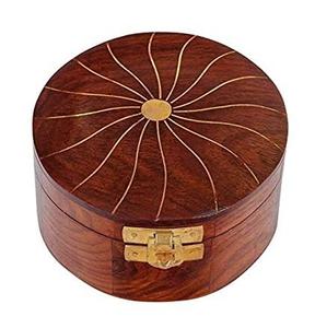 Rounded Wooden Jewelry <b>Box</b> With Brass Decorative Custom <b>Shelf</b> <b>Box</b> Jewelry Organizer for Modern Gifting Vanity & Jewelry Display - Product Image 1
