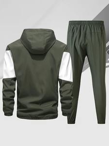 Ensemble de survêtement ajusté 2 pièces personnalisé pour hommes et femmes, tenue de sport unie, idéal pour le jogging - Product Image 3