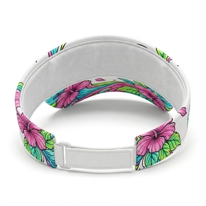Visera Deportiva Personalizada con Estampado Tropical, Borde Curvo, Ajustable, Ligera, para Verano, Golf, Playa, Tenis, Protección UV, 100% Poliéster - Product Image 4