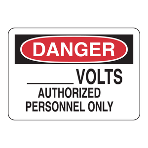 Panneau de sécurité Brady Danger Volts pour zones haute tension, imprimé UV, personnel autorisé uniquement - Product Image 3