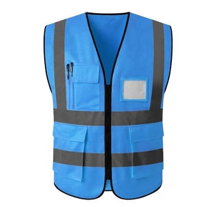 <b>Top</b> Quality Hi Visibility Red Safety Vest with <b>Reflective</b> Stripes and Multiple Pockets Unisex Workwear - Product Image 1