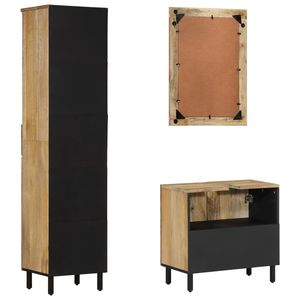 Juego de Muebles de Baño de 3 Piezas de Madera Maciza de Mango - Product Image 4