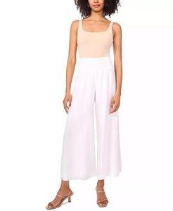 Pantaloni larghi tagliati in vita in misto lino da donna - Product Image 3