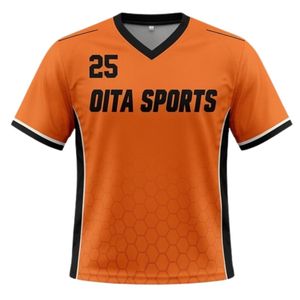 Ensemble d'uniformes de lacrosse unisexe orange et noir en polyester, maillot et short de sport légers, tenue d'équipe athlétique - Product Image 3