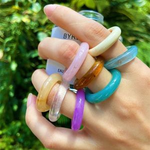 Bagues en résine faites à la main, bijoux fantaisie colorés, bagues ajustables pour femmes et filles - Product Image 4