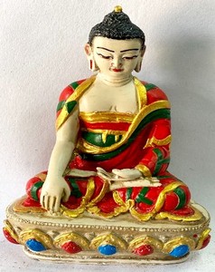 Buda Shakyamuni Pintado a Mano, Artesanía de Resina, Escultura Religiosa Moderna, Figura de Jardín, Budismo de Nepal, para Regalos y Recuerdos - Product Image 1
