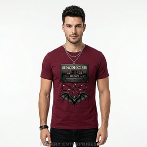 Camiseta Morada para Hombre con Estampado de Boca de Vampiro Estilo Skateboard, Camiseta Gráfica Estilo Emo Punk, Fabricante y Proveedor de Camisetas de Algodón Personalizadas - Product Image 3