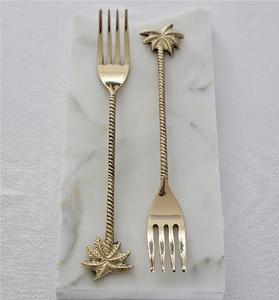 Fabricant de fourchettes élégantes en laiton, fourchettes à dessert en laiton poli miroir, couverts dorés miroir, cuillères et fourchettes élégantes - Product Image 2