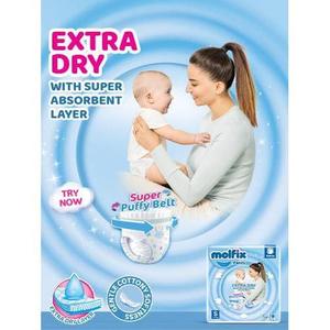Molfix Extra Dry Jumbo Pack Pantalones de pañales para bebés Pantalones suaves y transpirables para bebés Talla S 66PCs - Product Image 3