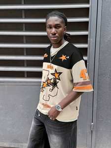 Maillot de football en mesh surdimensionné à sublimation, imprimé papillon, streetwear unisexe, t-shirt de sport, vente en gros OEM - Product Image 3