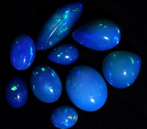 Natural Ethiopian Paraiba Blue Opal Cabochon Mix Shape Size Welo <b>Fire</b> Opal Jewelry Making Wholesale Lot - Product Image 1