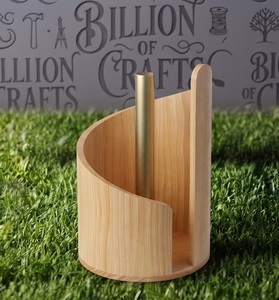 High Finishing Modern Wooden Paper <b>Towel</b> <b>Holder</b> Countertop Roll Rack One <b>Hand</b> Tissue Stand for Kitchen Bathroom Dining Table - Product Image 5