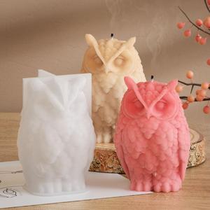 Owl Aromatherapy <b>Candle</b> Gypsum Resin <b>Candle</b> Silicone <b>Mold</b> - Product Image 3