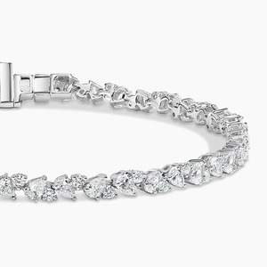 Pear Cut Zircon Tennis <b>Bracelet</b> Moissanite 925 <b>Silver</b> Alloy Women's Classic Wedding Jewelry Fashion <b>Beaded</b> <b>Bracelet</b> - Product Image 1