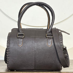 New Arrival Western Designer Tooled Hair on Cowhide Leather Medium Duffel Bags Stylish Top Handle & Crossbody Travel Handbags - Product Image 6