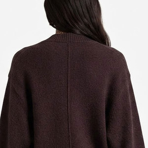 เสื้อถักของผู้หญิงแฟชั่นสตรีทแวร์สีพื้นแบบลำลองปิดกระดุม - Product Image 5