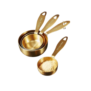 Taza medidora de latón de calidad superior en color dorado, taza medidora de utensilios de cocina de diferentes tamaños a precios razonables - Product Image 1
