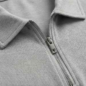 Polo pour homme avec logo personnalisé, respirant, en coton, fermeture éclair, manches courtes, décontracté, athlétique, golf, vêtements de sport d'extérieur, vêtements de sport - Product Image 4