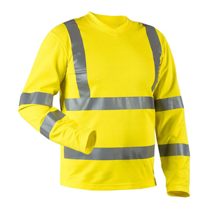 Hi Vis Lightweight Breathable Fabric High Visibility <b>T</b>-<b>Shirts</b> Workwear Reflective Safety Long Sleeve Construction <b>T</b>-<b>Shirts</b> - Product Image 1