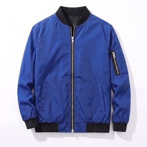 Blouson Bomber Universitaire Homme Personnalisé avec Logo OEM, Imperméable, 100% Polyester, Style Baseball Zippé, Coupe-Vent Streetwear - Product Image 1