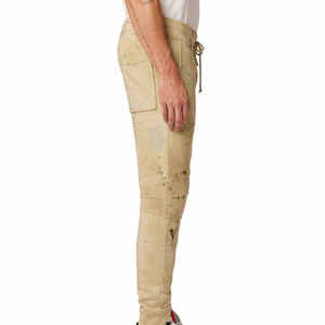 Pantalones deportivos casuales para hombre, transpirables, con efecto tie-dye, cintura alta, poliéster/algodón, para gimnasio, con logo impreso en silicona. - Product Image 3