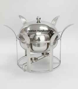 Nuevo Plato para Buffet de Acero Inoxidable Dorado con Tapa de Cúpula Colgante, Servidor de Comida de Lujo para Catering - Product Image 6